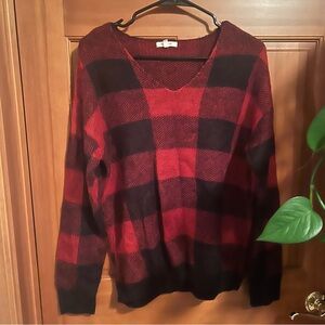 Maurice’s red and black plaid sweater